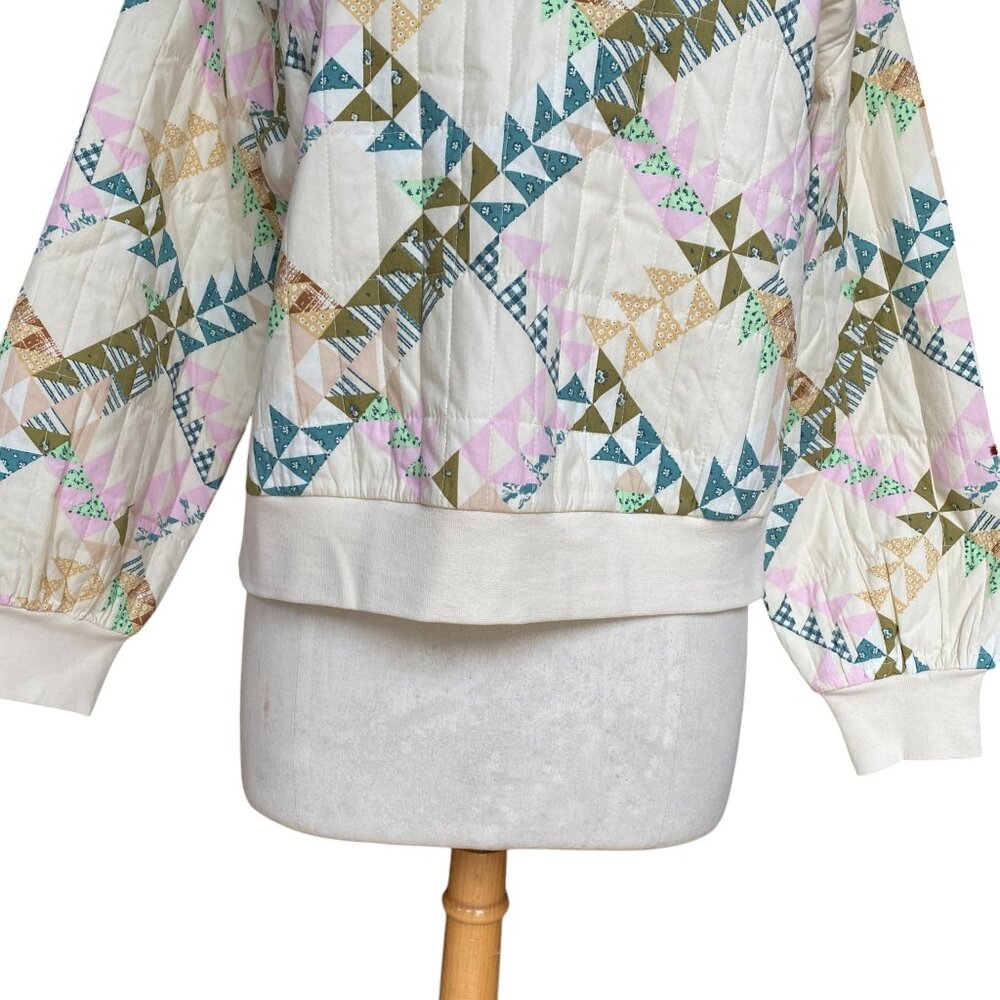 Universal Thread Patchwork Quilted Sweatshirt Gra… - image 3